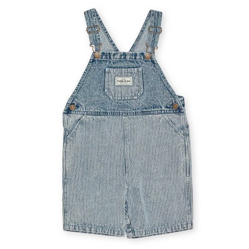 Goldie + Ace Burton Overalls - Denim Railroad