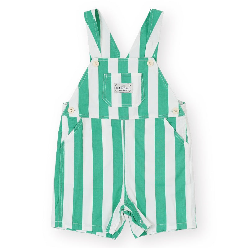 Goldie + Ace Button Burton Overalls - Happy Stripe