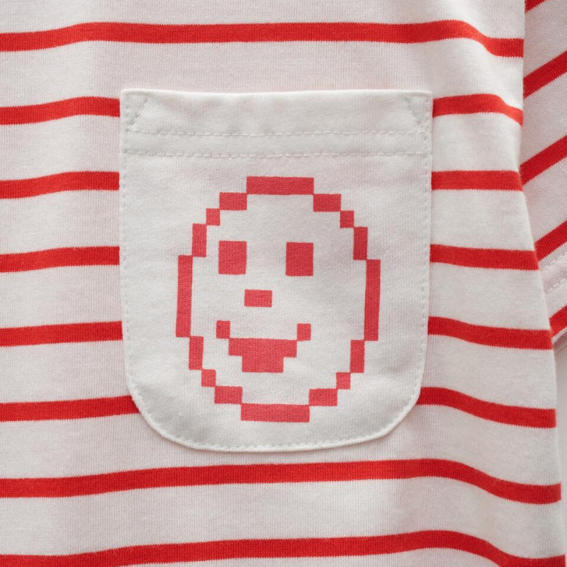 Sherif Pixel Pocket Tee - Red Stripe