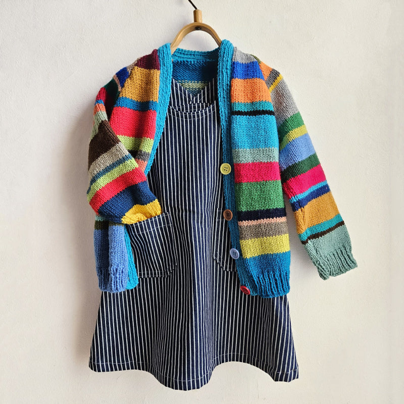 Shorties Pinafore - Denim Stripe