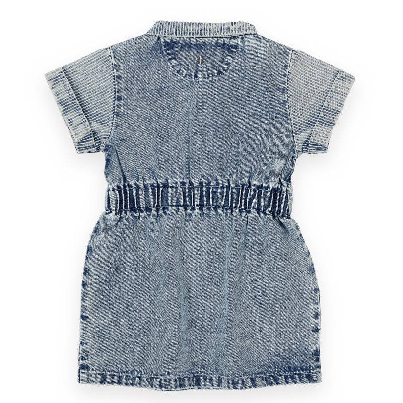 Goldie + Ace Denim Piper Dress - Pinstripe