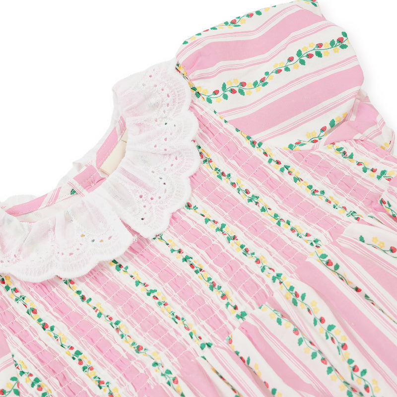 Goldie + Ace Flo Smocked Dress - Strawberry Antique Stripe