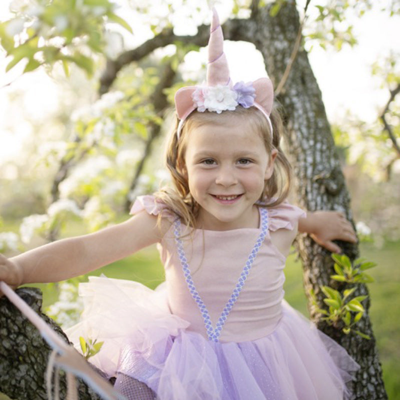 Unicorn Dress & Headband - Pink Shimmer