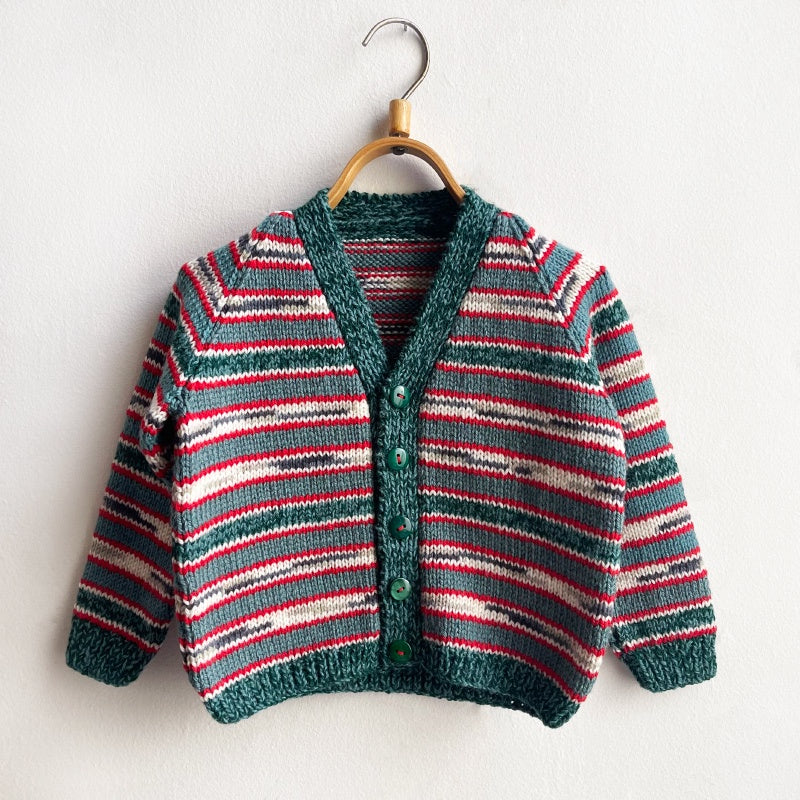 Hand Knit Striped Grandpa Cardigans - No. 5E
