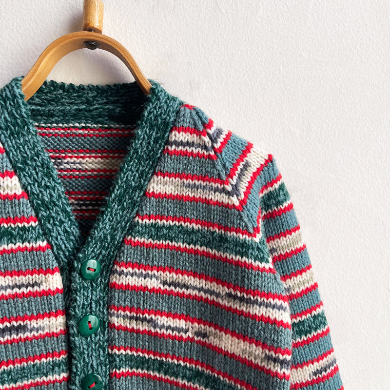 Hand Knit Striped Grandpa Cardigans - No. 5E