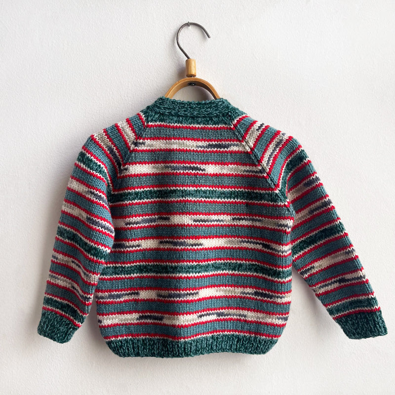 Hand Knit Striped Grandpa Cardigans - No. 5E