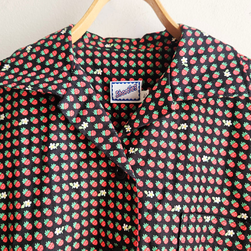 Shorties Disco Shirt - Tiny Strawberries
