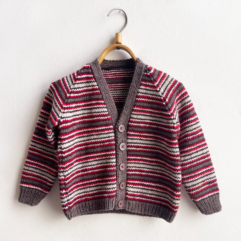 Hand Knit Striped Grandpa Cardigans - No. 6E