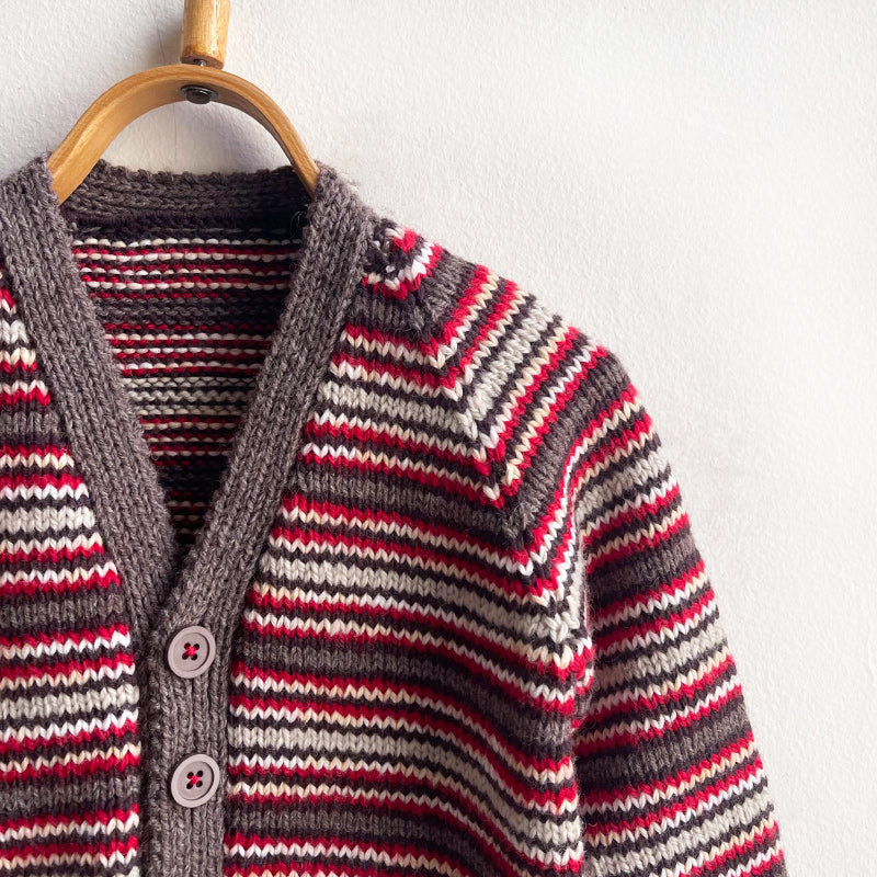 Hand Knit Striped Grandpa Cardigans - No. 6E