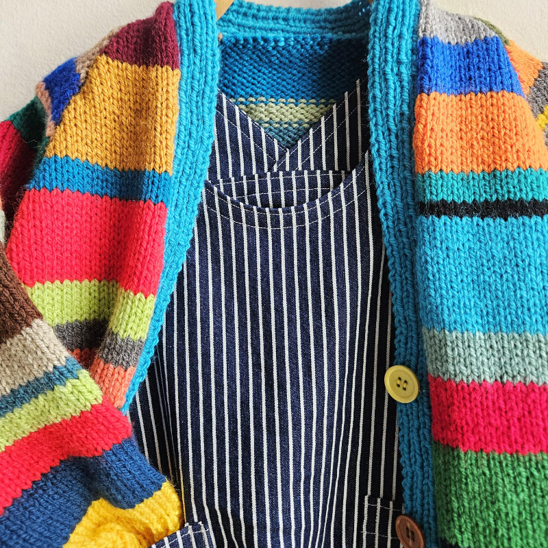 Shorties Pinafore - Denim Stripe