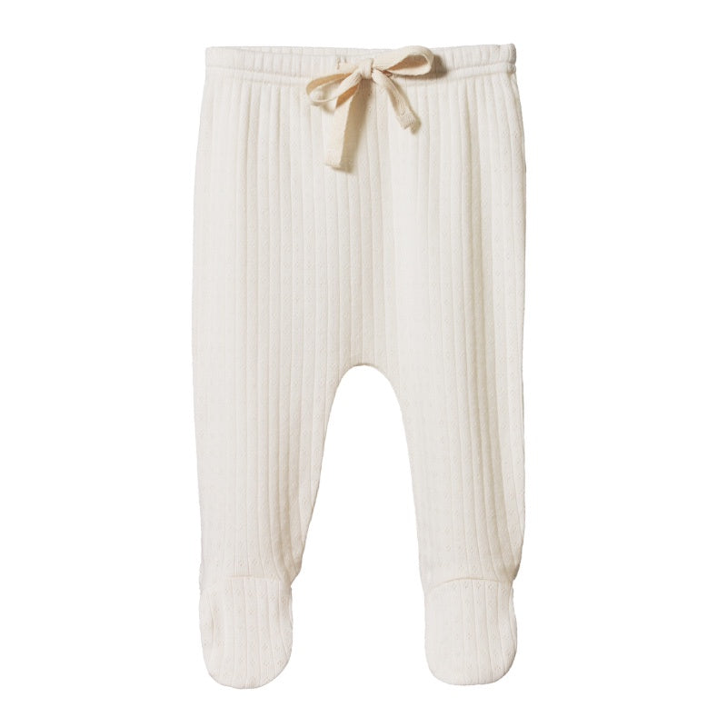 Nature Baby Footed Rompers - Pointelle Natural