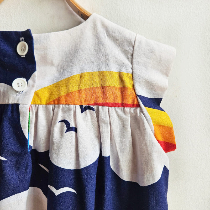 Shorties Rainbows and Clouds Vintage Fabric Dress