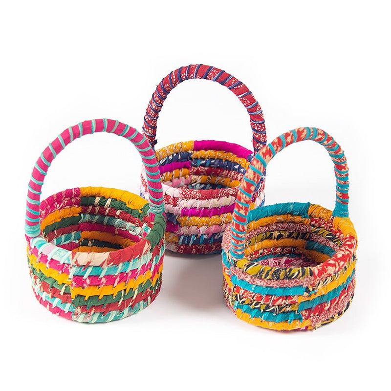 Fair Trade Saree Carry Basket - Assorted