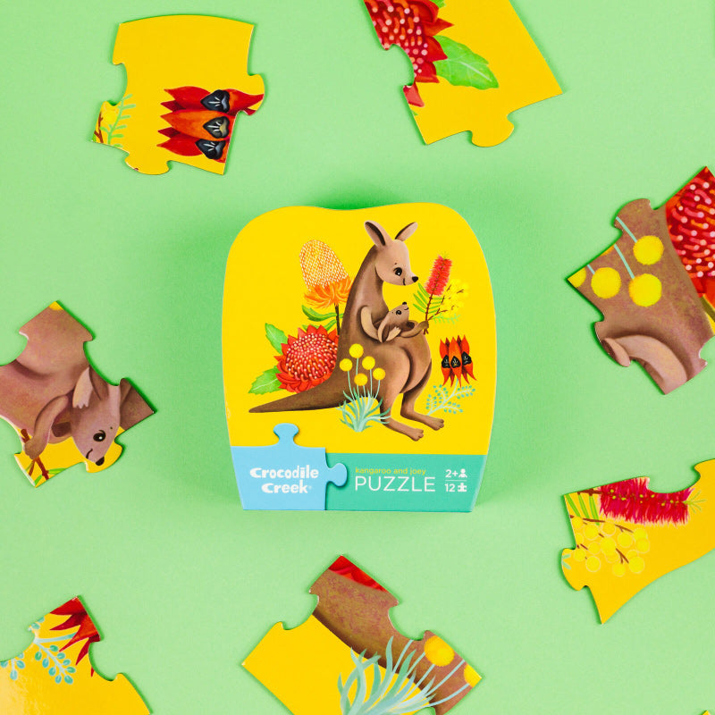 Mini Puzzle 12PC - Kangaroo & Joey