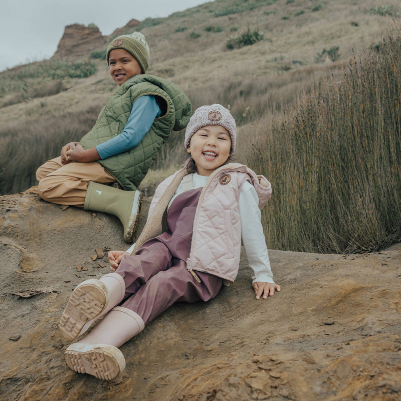 Crywolf Reversible Yeti Vest - Blush/Caramel