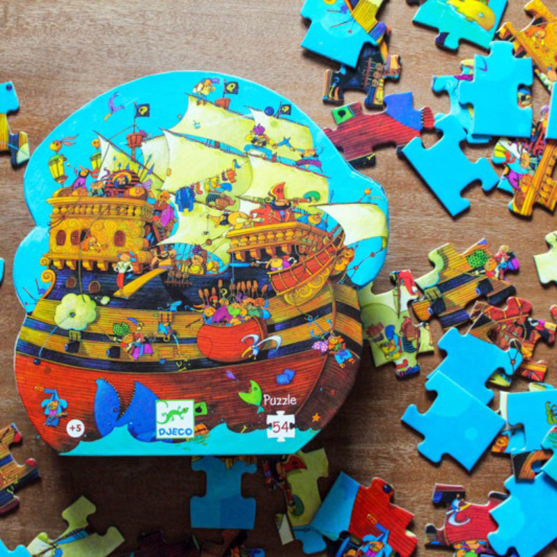 Djeco 54PC Silhouette Puzzle - Barbarossa Boat