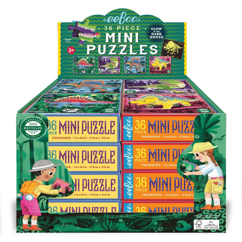 Eeboo Mini Puzzle 36PC - Dinosaurs