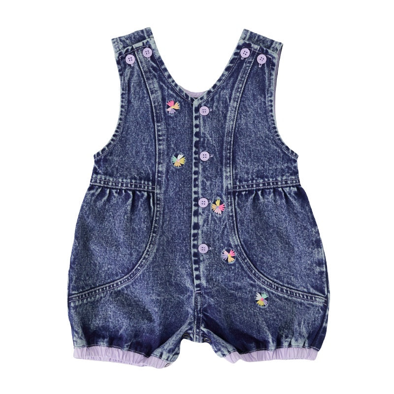 Goldie + Ace Denim Romper - Nina Pastel Petals