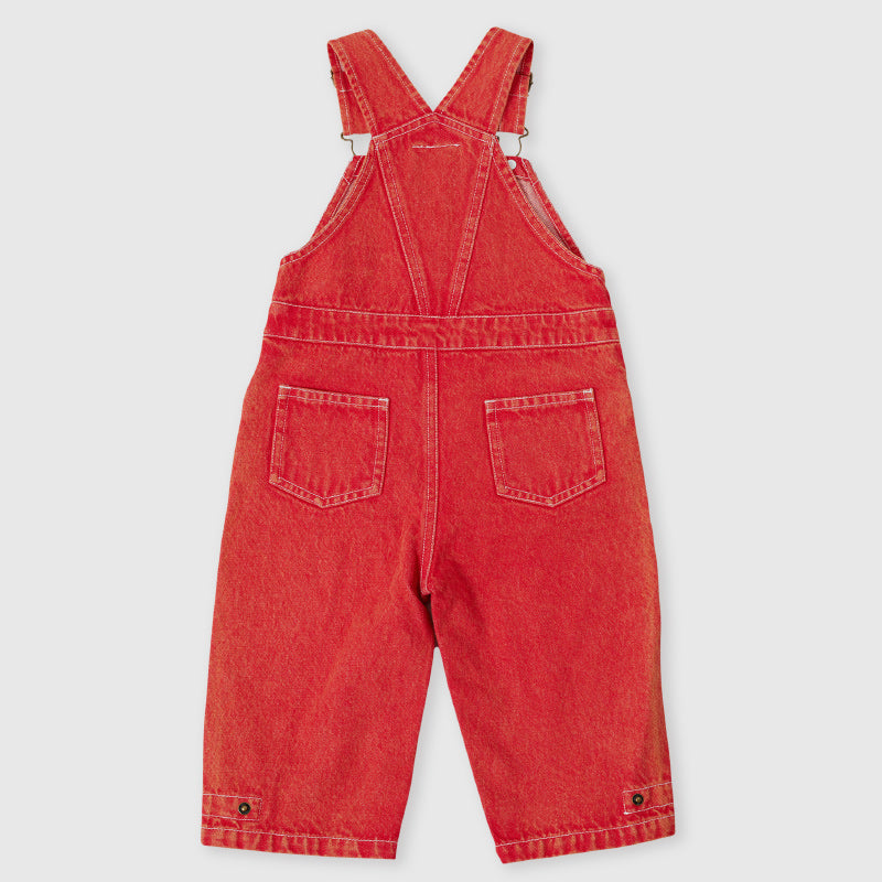 Goldie + Ace Blake Vintage Washed Denim Overalls - Apple Red