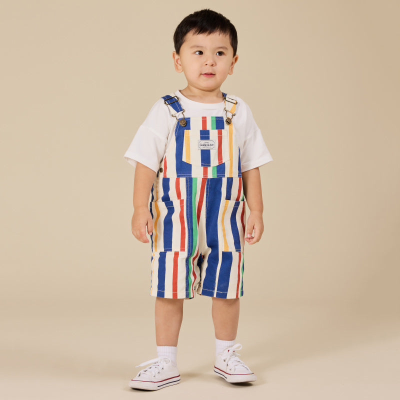 Goldie + Ace James Denim Overalls - 90's Bold Stripe
