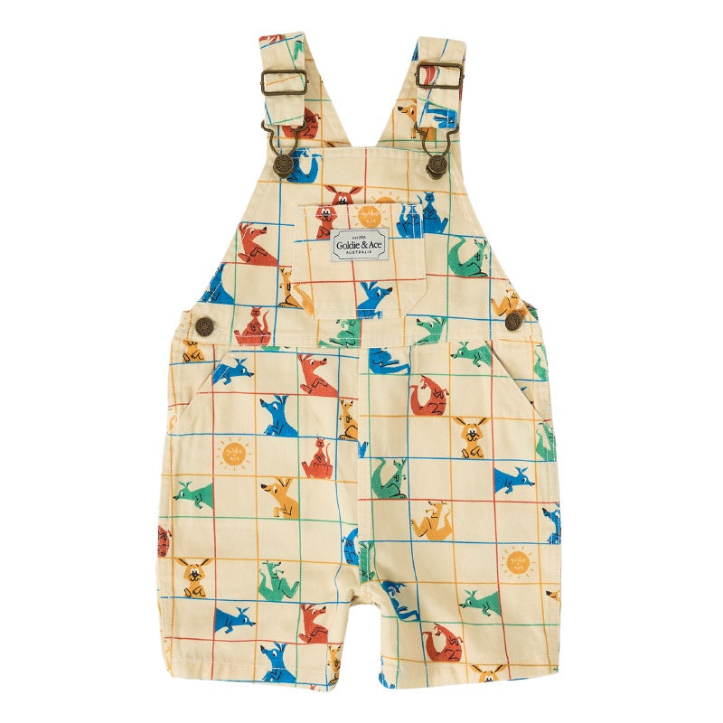 Goldie + Ace Burton Denim Overalls - Hopscotch