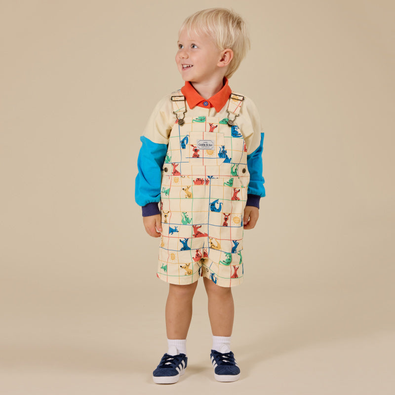 Goldie + Ace Burton Denim Overalls - Hopscotch