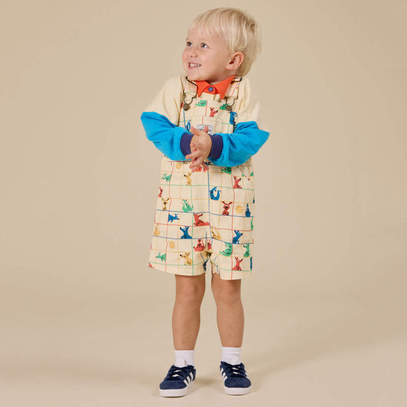 Goldie + Ace Burton Denim Overalls - Hopscotch