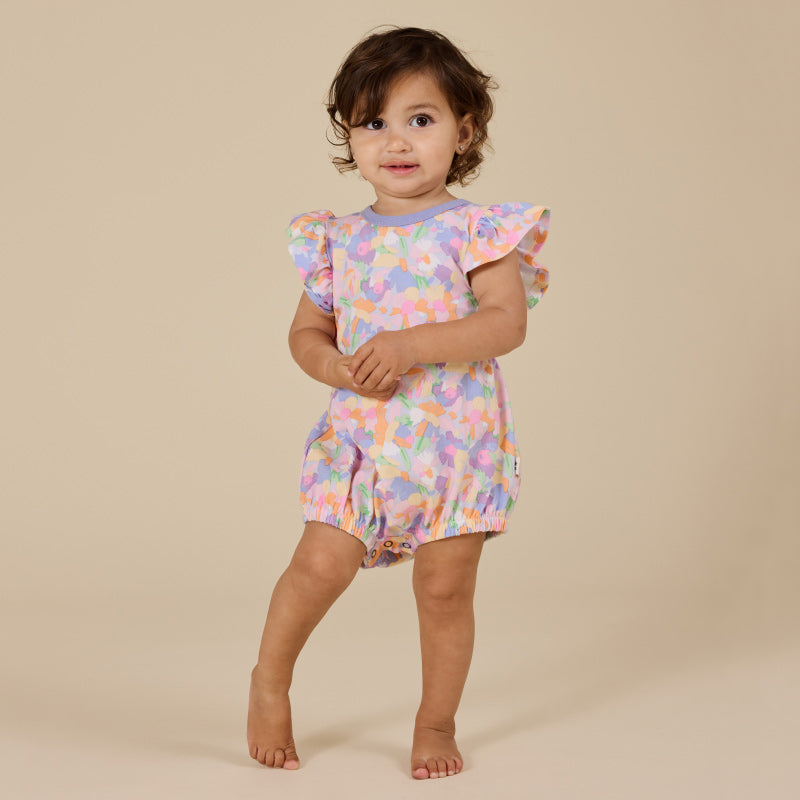 Goldie + Ace Frill Bubble Romper - Pastel Bouquet