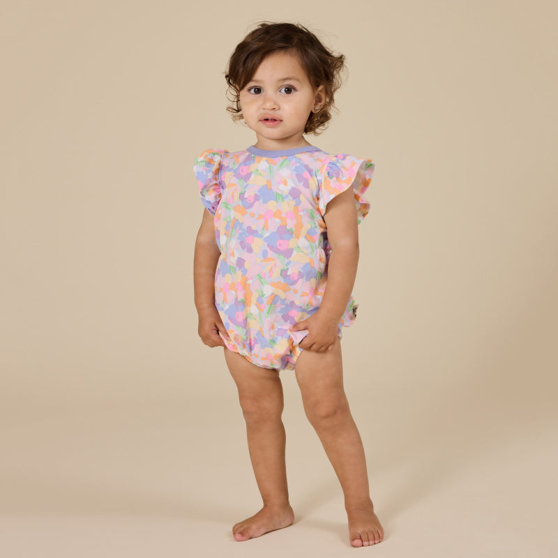 Goldie + Ace Frill Bubble Romper - Pastel Bouquet