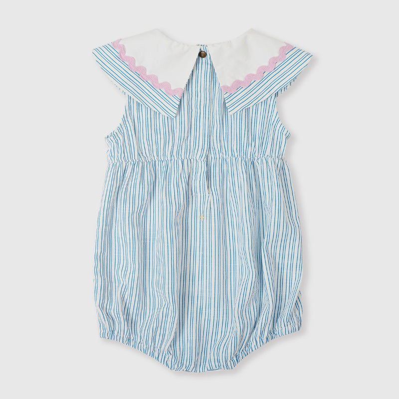 Goldie + Ace Ava Collared Romper - Sailor Stripe