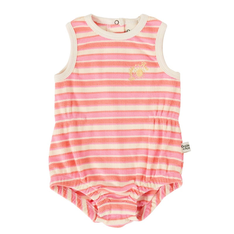 Goldie + Ace Bubble Romper - Watermelon Stripe