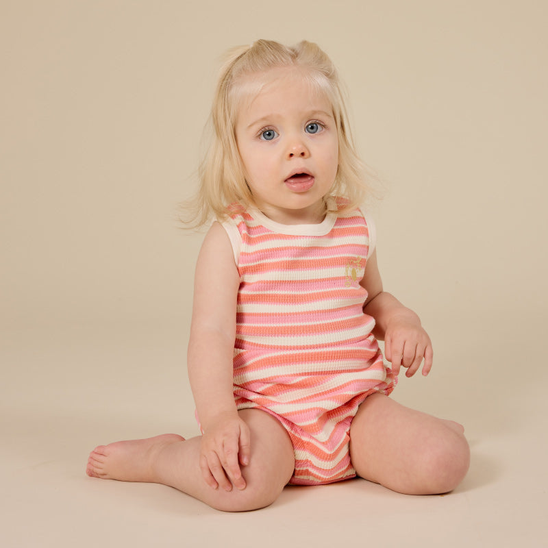 Goldie + Ace Bubble Romper - Watermelon Stripe