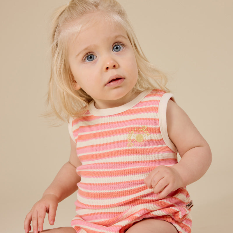 Goldie + Ace Bubble Romper - Watermelon Stripe