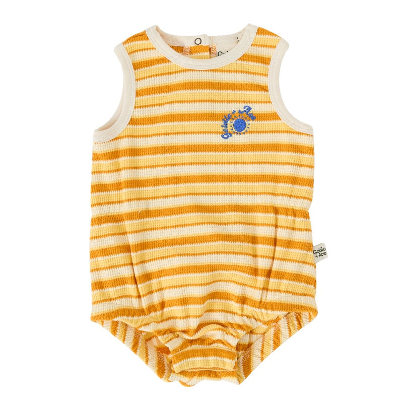 Goldie + Ace Bubble Romper - Sunshine Stripe