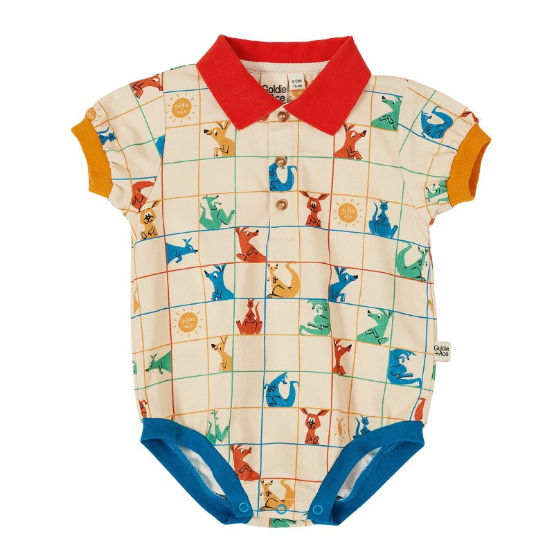 Goldie + Ace Polo Romper - Hopscotch