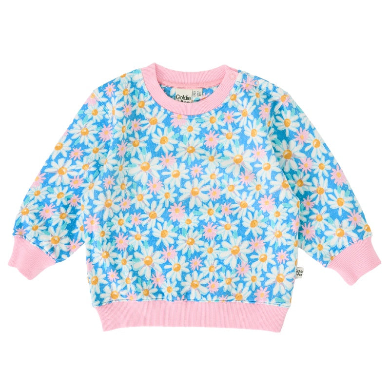 Goldie & Ace Relaxed Terry Sweater - Seaside Daisy