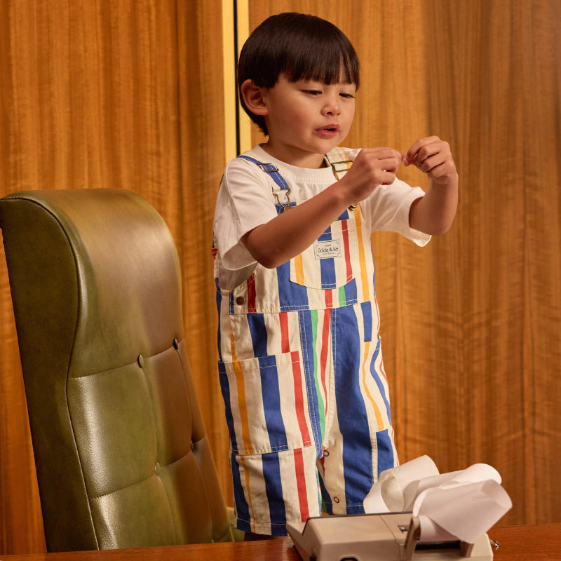 Goldie + Ace James Denim Overalls - 90's Bold Stripe