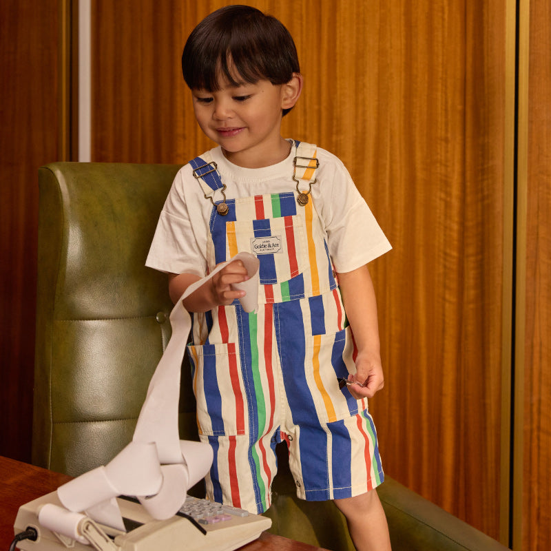 Goldie + Ace James Denim Overalls - 90's Bold Stripe