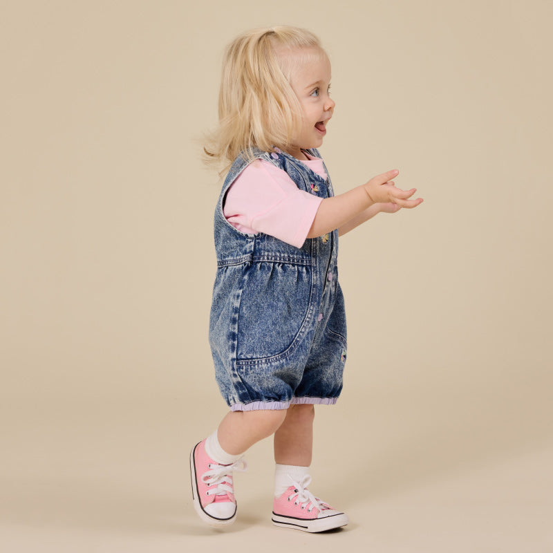 Goldie + Ace Denim Romper - Nina Pastel Petals