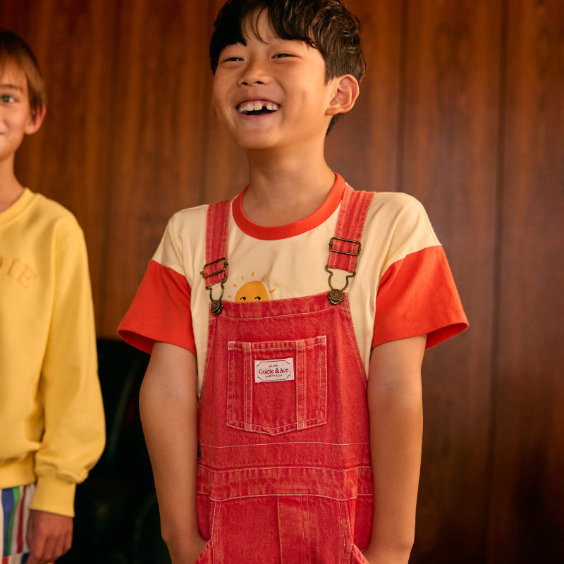 Goldie + Ace James Denim Overalls - Apple Red