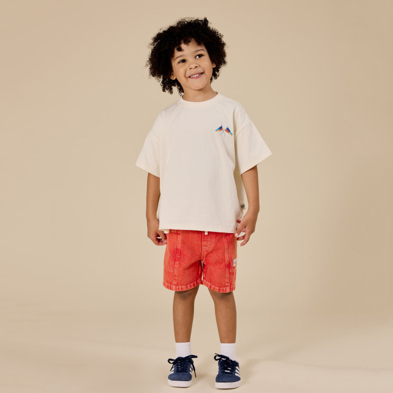 Goldie + Ace Noah Denim Pocket Shorts - Apple Red