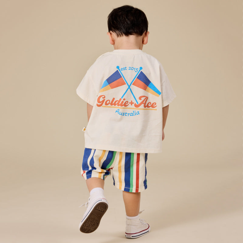 Goldie + Ace Oversized T-Shirt - Nautical Flag