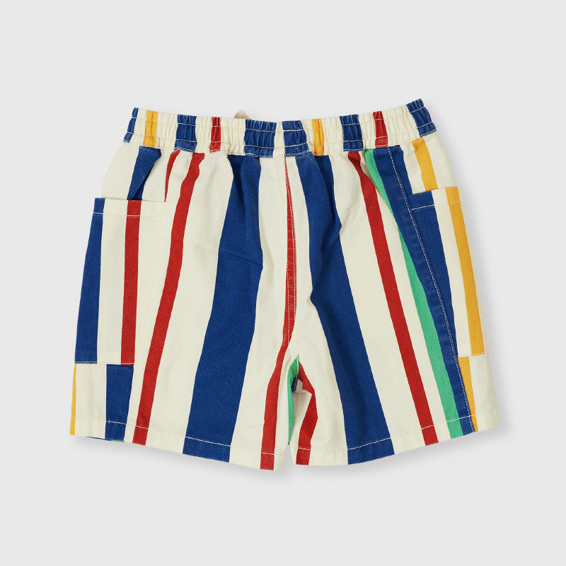 Goldie + Ace Noah Denim Pocket Shorts - 90's Bold Stripe