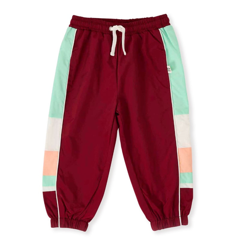 Goldie + Ace Retro Sporty Pants - Brick/Peapod