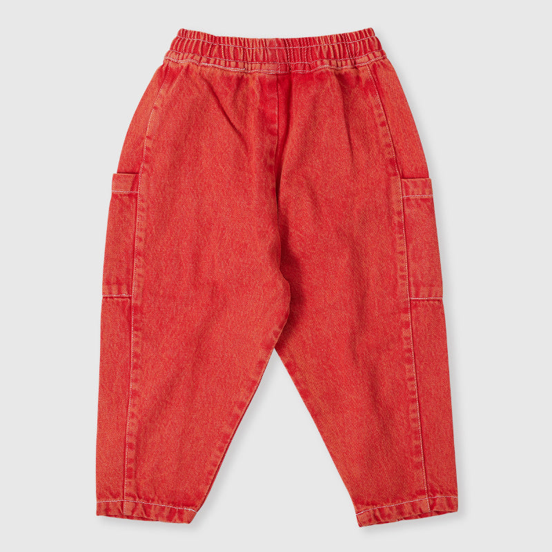Goldie + Ace Kit Denim Pocket Pant - Apple Red