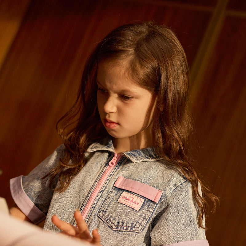 Goldie + Ace Piper Denim Belted Dress - Pastel Pop