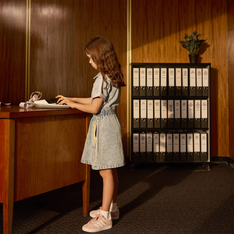 Goldie + Ace Piper Denim Belted Dress - Pastel Pop