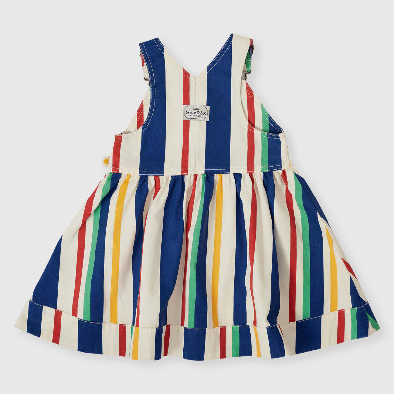 Goldie + Ace Heidi Denim Pinafore Dress - 90's Bold Stripe
