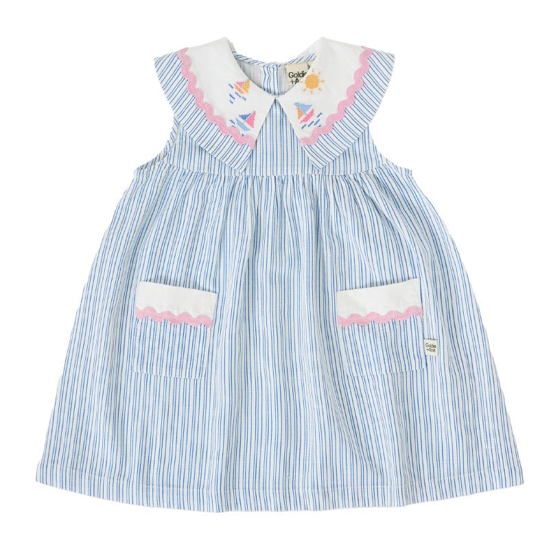 Goldie + Ace Lucy Collared Dress - Sailor Stripe