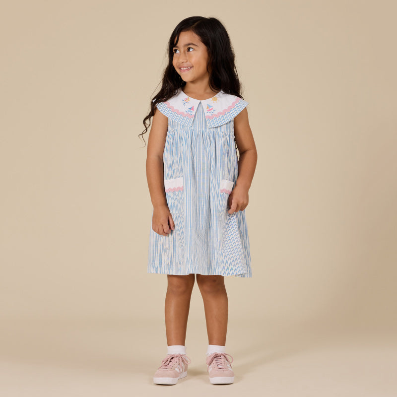 Goldie + Ace Lucy Collared Dress - Sailor Stripe